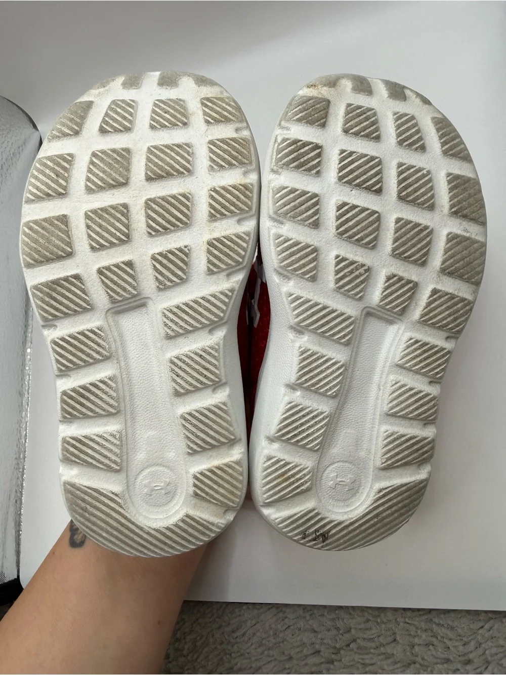 Under Armour Kids Red Hook-and-Loop Athletic Sneakers